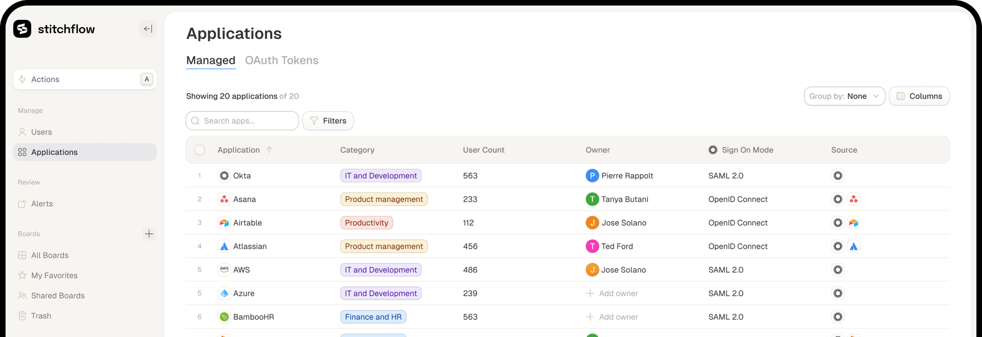 Apps oauth grants