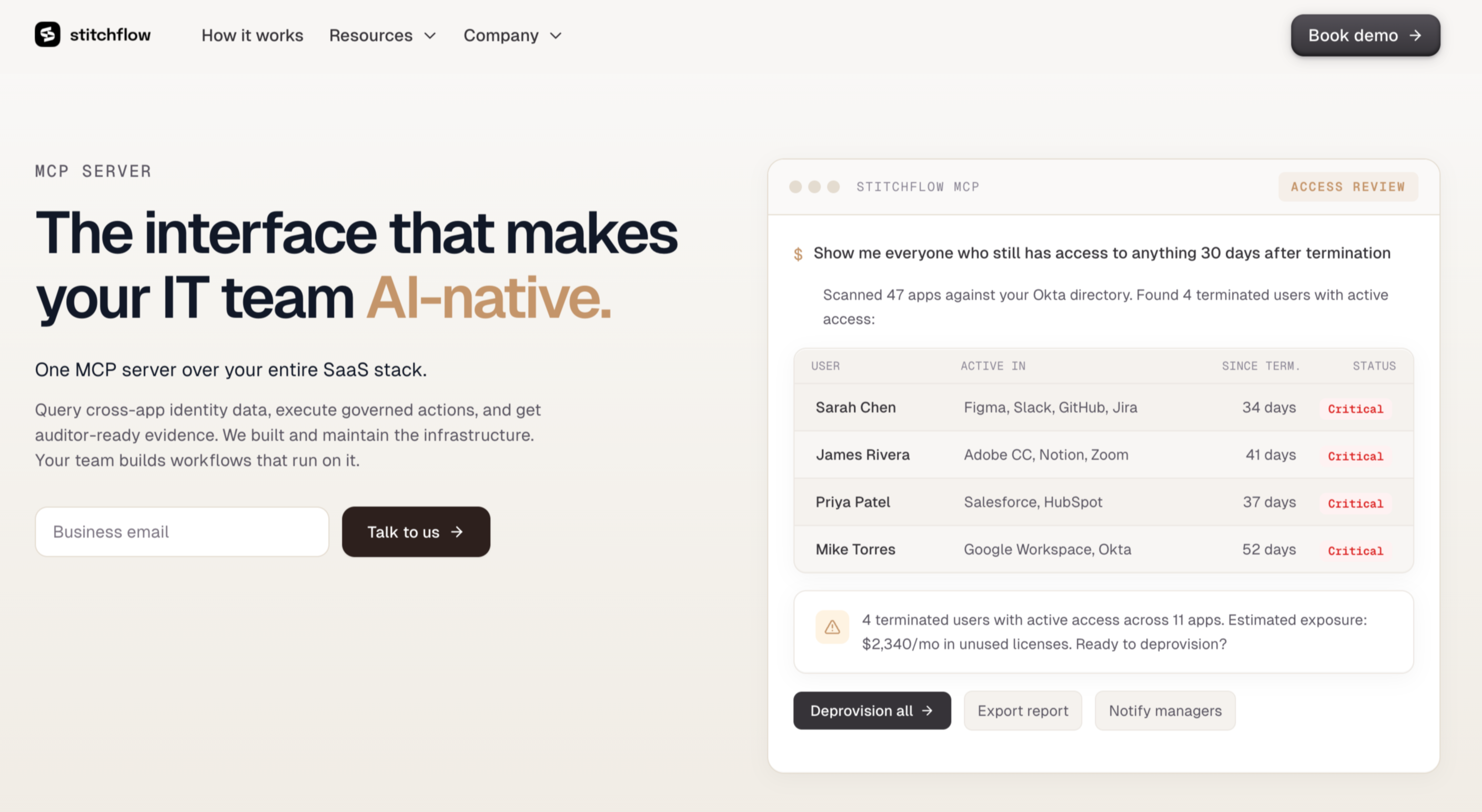 Stitchflow MCP Server — 100+ Deep IT/Identity Integrations